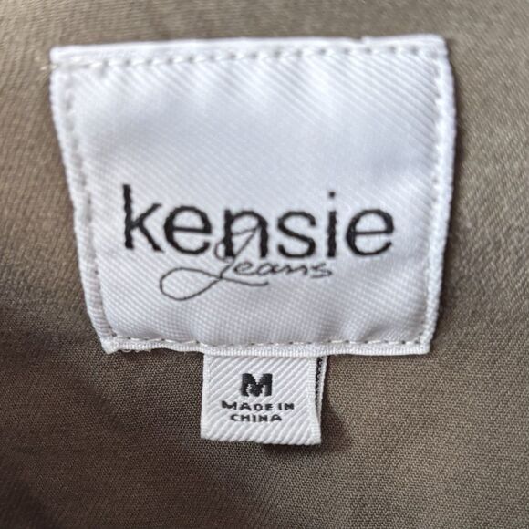 KENSIE JEANS Jacket Army Green Military Style Utility Denim Pockets - Picture 6 of 8